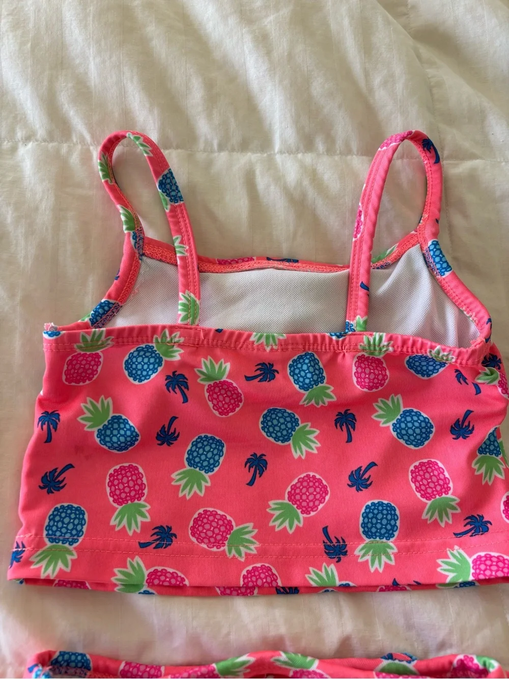 Penny M. Girls 4T 2-Piece Swim Set Ruffle Tank Top Bikini Bottom Pineapple